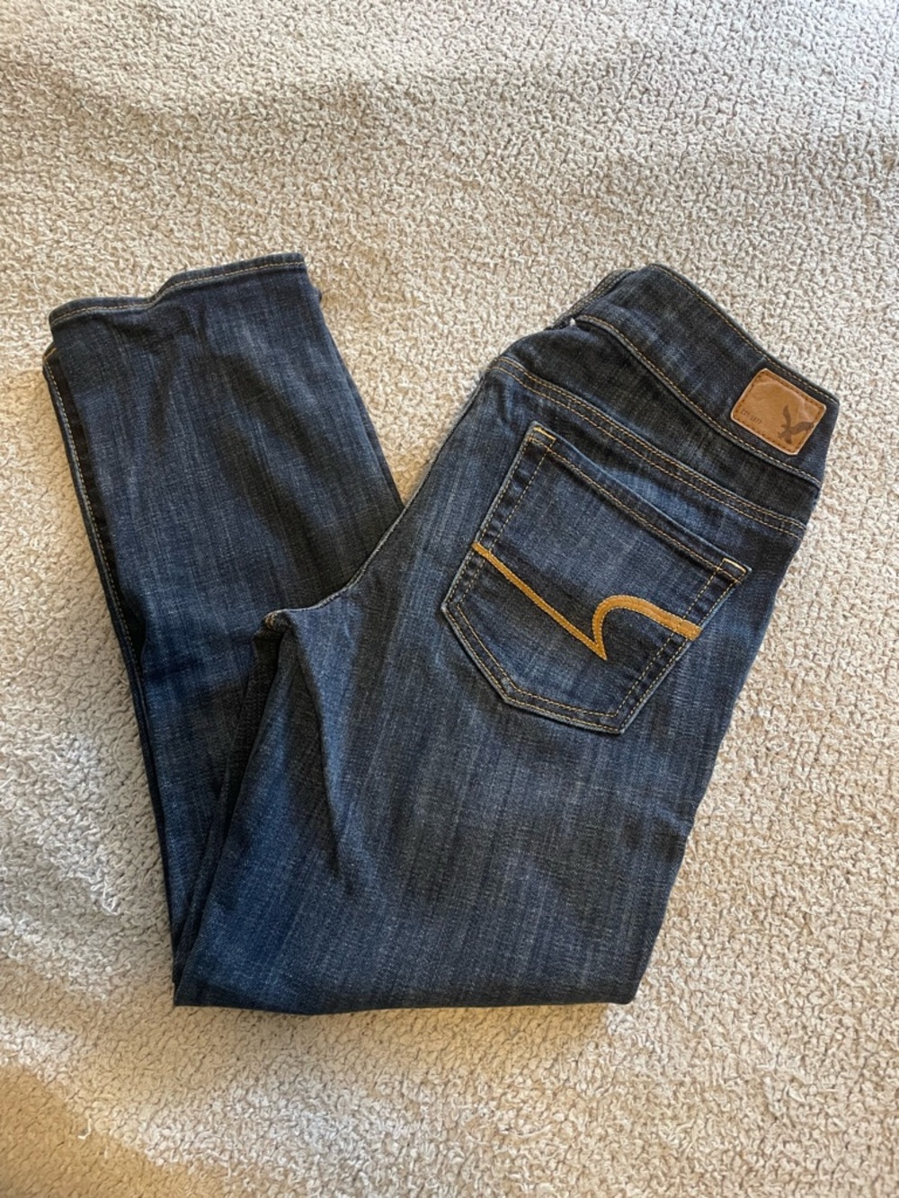 American Eagle Outfitters Dark Blue Straight Leg Jeans